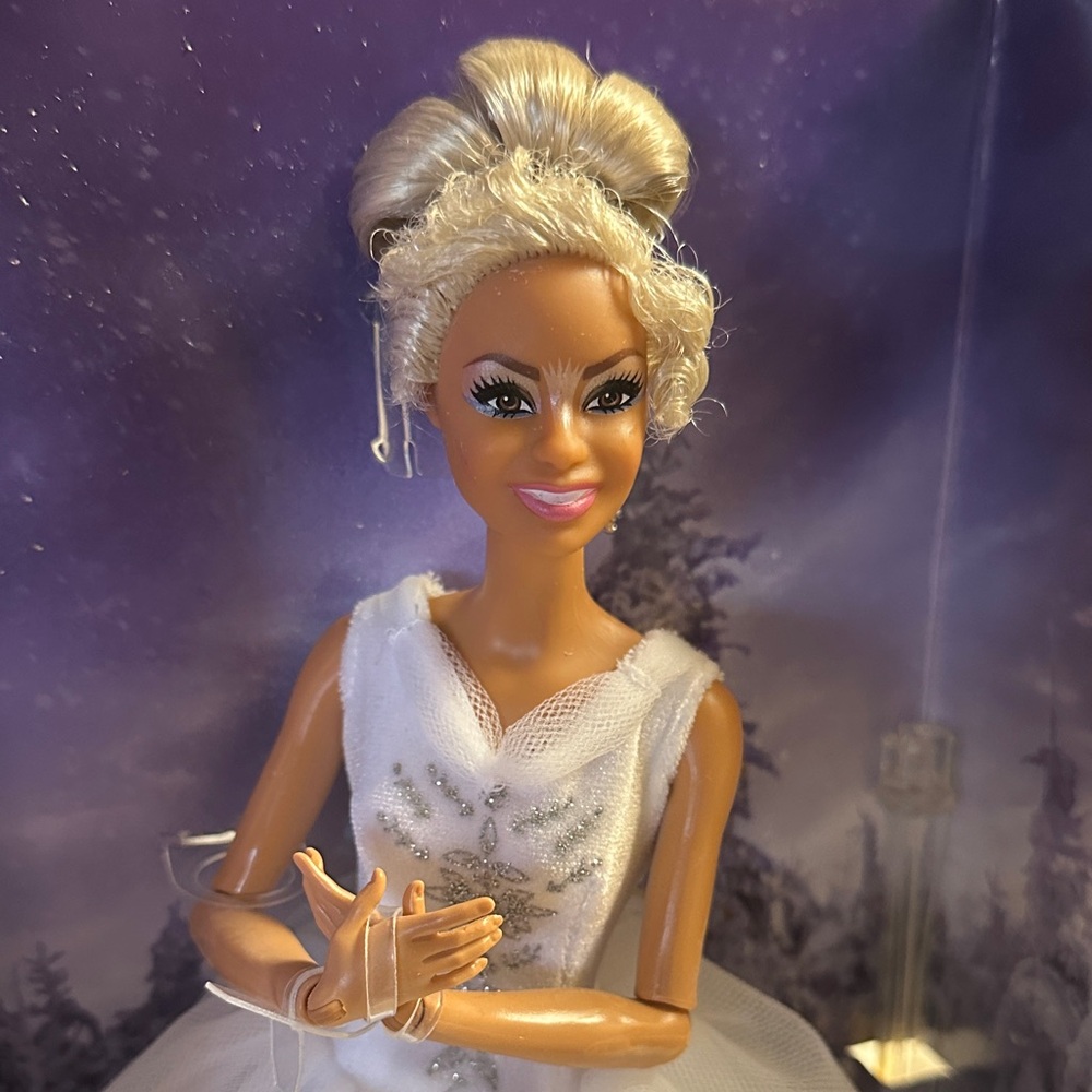 Mattel Misty Copeland Ballerina Of The Realms In A Sparkling White Outfit.